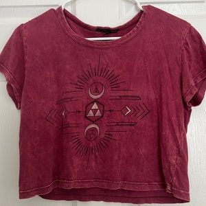 UO Truly Madly Deeply Cotton Graphic Crop Top Size S